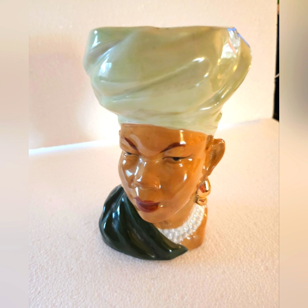 Vintage Lady Head Vase, African Moores Women, Lefton's Japan